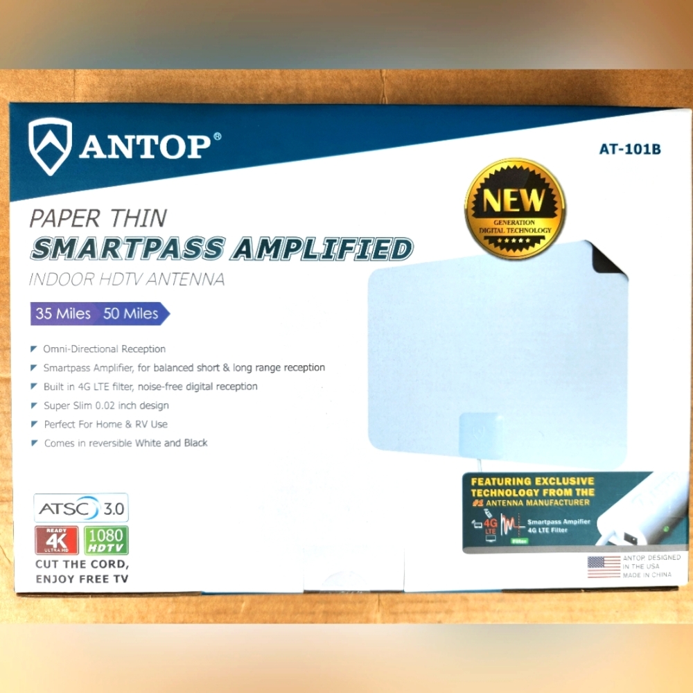 Thin tv antenna